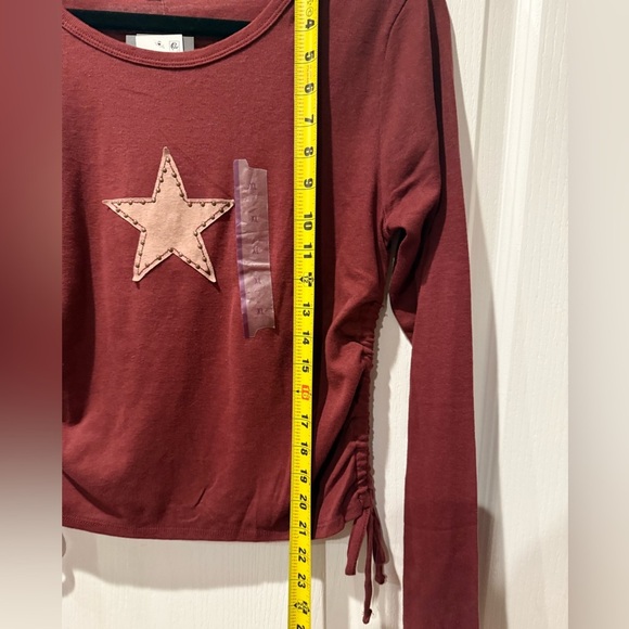 GRAYSON/THREADS Burgundy Star Long Sleeve Blouse size: XL Girls - Picture 7 of 9
